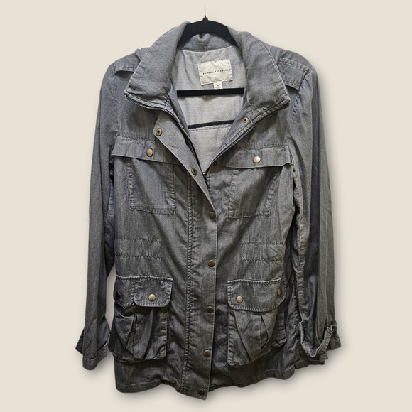 Banana Republic Jackets & Blazers - Banana Republic Women's Gray Cotton Utility Anorak Jacket with Hood - M‎